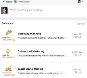 Facebook services publish